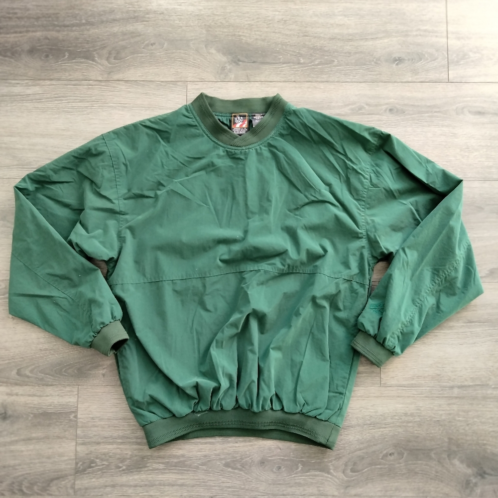 Vintage USA 90s JC Penny Olympics Nylon Track Windbreaker Top Green Size Small